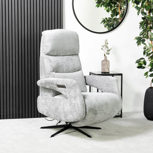 Bali Swivel Power Recliner Chair (Light Grey)