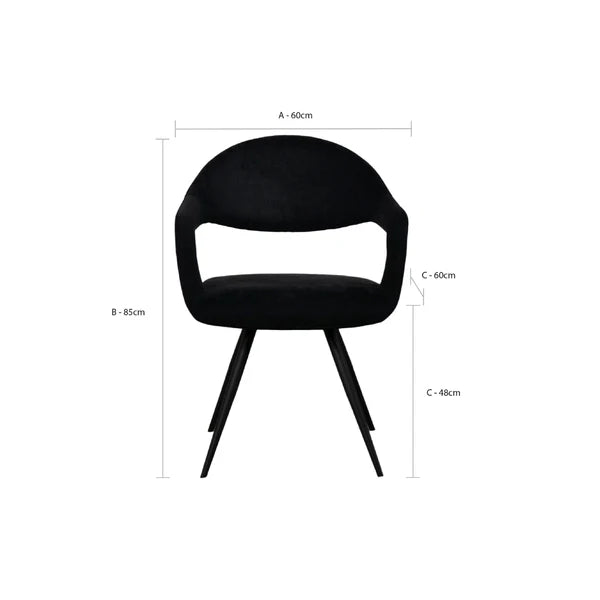 Emma Black Dining Chair Set Of 2
